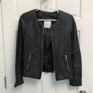 Mango leather moto jacket USA XXS